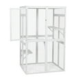 thumbnail image 4 of Imerelez Wooden Cat Catio, Outdoor Cat Enclosure, Cat House with Platforms, Sunshine Board, Hammock, Door, Kitten Cage Condo, White, 4 of 7