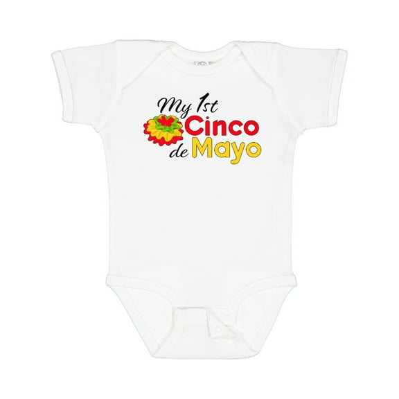 Inktastic My First Cinco De Mayo with Colorful Flower Boys or Girls Baby Bodysuit