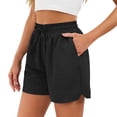 thumbnail image 2 of Casual Shorts for Women Summer Elastic Waist Wide Straight Leg Loose Lightweight Beach Shorts with Pockets, 2 of 9