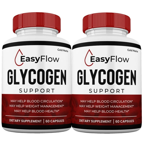 (2 Pack) EasyFlow Glycogen Support Capsules, Maximum Strength Formula, Pills Blood Support, EasyFlow Glycogen Supplement