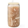 thumbnail image 1 of Vaso de Vidrio SANDJEST Mushroom 16oz con Tapa de Acrílico y Popote, 1 of 8