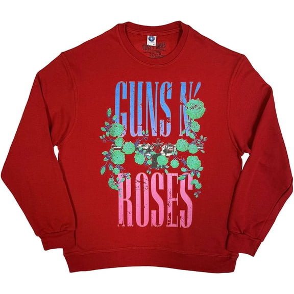 Guns N' Roses Unisex Sweatshirt Guns & Vine (Red) (Oversized)
