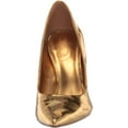 thumbnail image 2 of Sam Edelman Hazel Vegas Gold Metallic Stiletto Heeled Slip On Pointed Toe Pumps (Vegas Gold Metallic, 10), 2 of 6