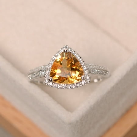 Natural Yellow Citiren 925 Sterling Silver Ring, Gift for Her, Gemstone Ring, Birthstone Rings for Women, Gift For Her
