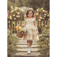 thumbnail image 6 of Spewahor Toddler Baby Girl Summer Sleeveless Tulle Dress 6 12 18 24 Months 2T 3T 4T Bow/Heart Print Suspender A-Line Dress with Butterfly Wing for Spring Summer, 6 of 9