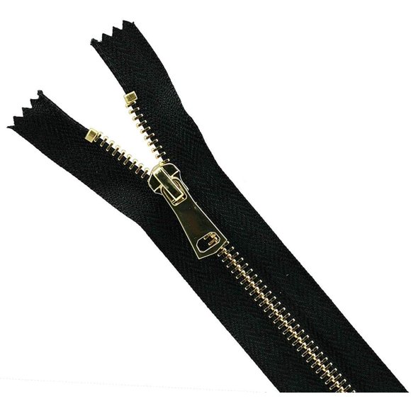 Leekayer 6 cremalleras de metal #5 de 8 pulgadas con extremo cerrado, 20 cm, dientes dorados, cremallera negra para coser jeans, bolsa, bolsillo, chaqueta, abrigos, manualidades, cremallera de 8 pulga