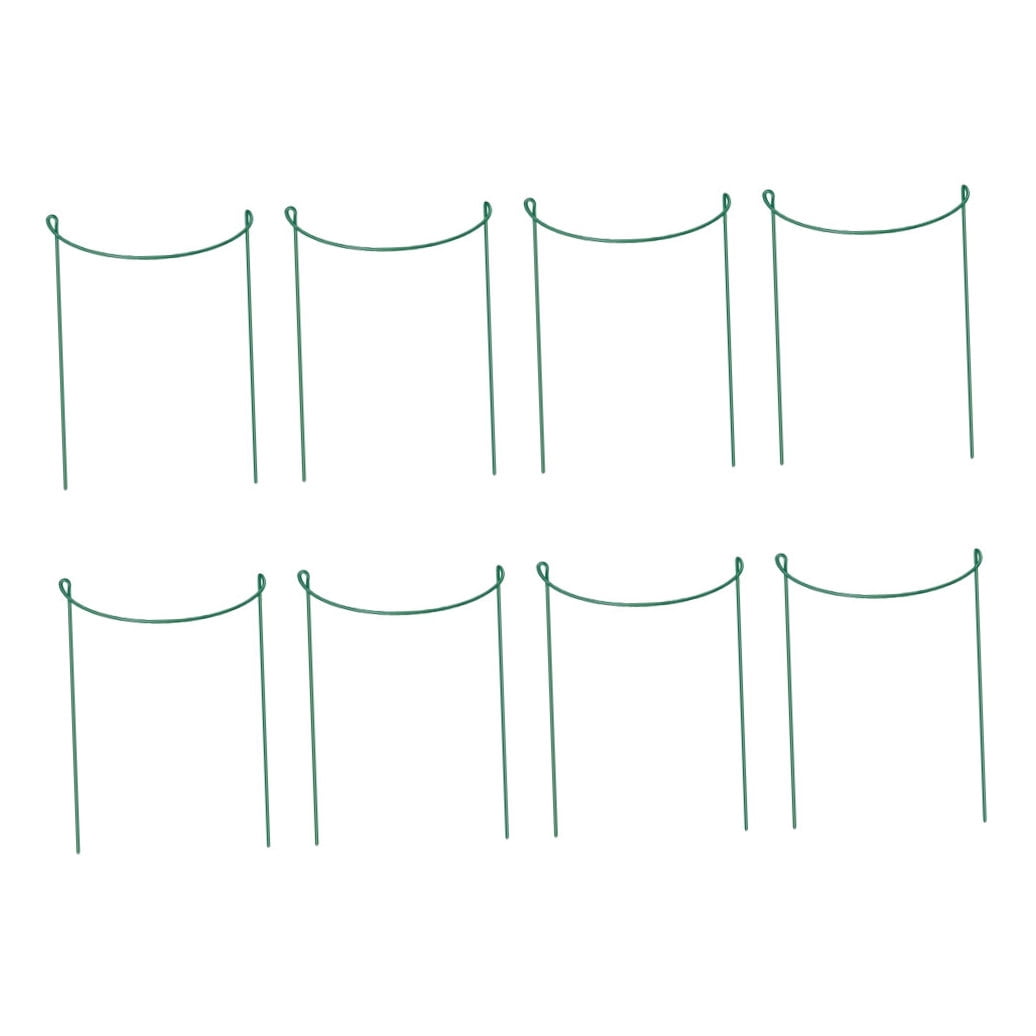 GETAJGHSD Plant Support Sticks, 8- Metal Stem Holders, Iron Garden Stakes 7.9 x 13.8 Inches