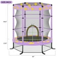 thumbnail image 5 of Wasait 55 Inch Kids Trampoline with Safety Enclosure Net, 4.5FT Outdoor Indoor Trampoline for Kids (Purple), 5 of 5