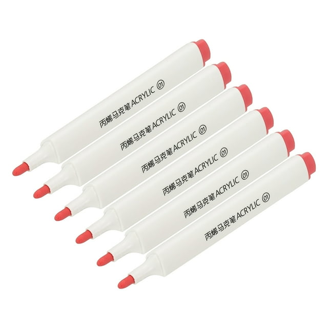 Uxcell Acrylic Paint Marker Pens Acrylic Paint Pens Waterproof Paint Art Marker Pen Water Based Paint Pen for DIY Craft Red