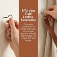 thumbnail image 5 of Deago Faux Leather Curtain Tie Backs Attach to Wall, Outdoor Drape Holder Holdbacks Tiebacks with Hooks for Home Offic Living Room Bedroom, Set of 2, Brown, 5 of 8