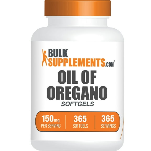 BulkSupplements Oil of Oregano Softgels - Gluten Free, 150mg per Serving (365 Softgels - 365 Servings)