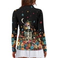 thumbnail image 2 of Yuyamidu Skull Long Sleeve Golf Shirt for Women Colorful Flowers Tennis Tops Running Shirt Fall Winter Sports Athletic Shirt Size M, 2 of 8