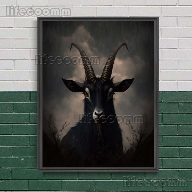 Pintura en lienzo de arte de pared Vintage de Anubis,Baphomet, Gato Negro, cabra oscura, Impresión de póster de Arte de Academia oscura victoriana, decoración del hogar Witchy