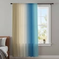 thumbnail image 4 of Blue Beige Ombre Sheer Curtains 96 Inches Long, Contemporary Art Abstract Aesthetics Light Filering Curtains, Privacy Drapes Simi Floor to Veiling Curtain for Living Room Large Window Treatment, 4 of 9