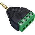thumbnail image 4 of Terminal de tornillo de 3,5 mm de 4 polos, conector macho de audio TRRS estéreo de 3,5 mm (1/8) a conector hembra de 4 pines AV, convertidor sin soldadura de balun para auriculares de doble, 4 of 5