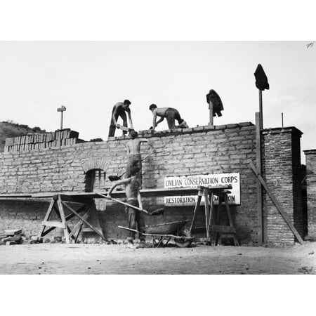 New Deal CCC 1938 Nyoung Men In The Civilian Conservation Corps Laying Adobe Bricks On The Walls Of A Storage Building At The Mission Of The Immaculate Conception Near Lompoc California September (Best Home Deals In California)