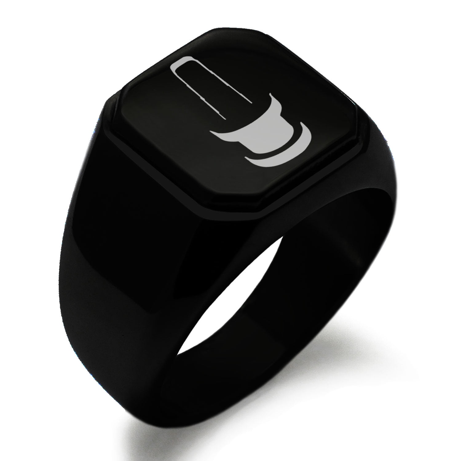 Stainless Steel Letter I Initial 3D Monogram Engraved Engraved Square ...