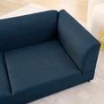 thumbnail image 6 of Comfortable Oversized Pet Sofa for Medium/Large Dogs - Modern Rectangular Design with Backrest, Armrests & Soft Cushion -Dark Blue(56.5"*26"*17"), 6 of 11