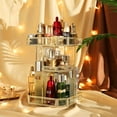 thumbnail image 6 of 360 Rotating Makeup Organizer Spinning Cosmetic Makeup Swivel Antique Storage Box Mirror Glass Beauty Display, Gold Spin Large Capacity Vanity Organizer,Great for Countertop and Bathroom, 6 of 7