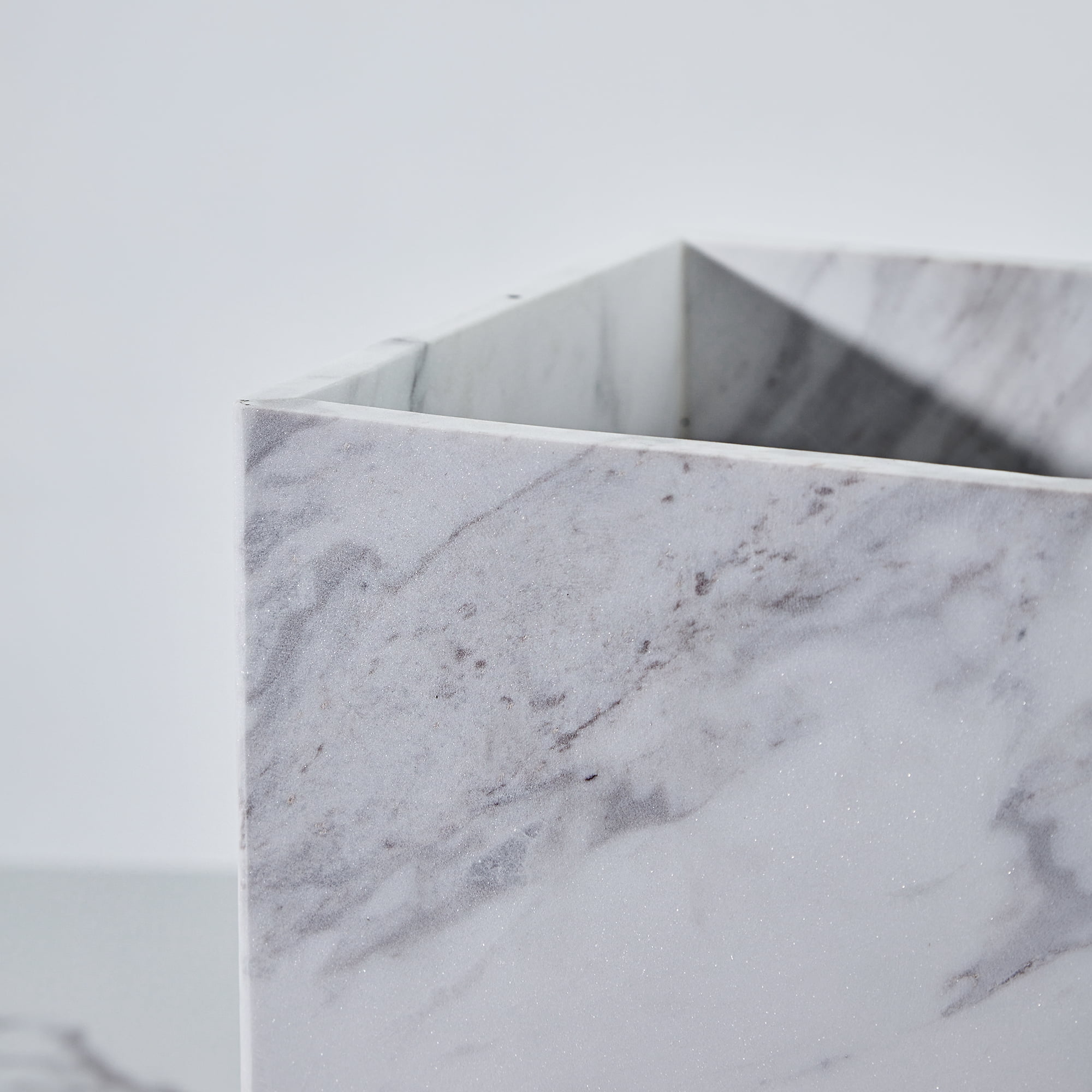 White Marble Wastebasket - Bath Accessories, Natural Trash Can, Bath Decor, and Sturdy Bathroom Accessories