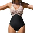 thumbnail image 2 of Itsame Beach Women's Swimsuits Sets, Printed 1 Piece Swimsuits Black, 2 of 6
