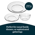thumbnail image 3 of Libbey Round 12 Piece Glass Dinnerware Set, Stackable Glass Plate and Bowl Set w/Round Shape, Modern Plates and Bowls Sets for Gatherings, and Everyday Use, 3 of 6
