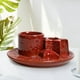thumbnail image 5 of Quemador de cerámica con soporte para varillas de incienso | Bandeja recolectora de cenizas de doble orificio para velas, salvia | Base ponderada estable | Hogar, Yoga, Decoración de oficina |, 5 of 5