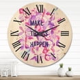 thumbnail image 2 of Designart 'Make Things Happen On Purple Flowers' Traditional Wood Wall Clock, 2 of 5