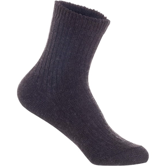 Lovely Annie Men's 2 Pairs Wool Socks One Size 7-9 Dark Gray