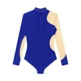 thumbnail image 5 of YONGHS Women's Long Sleeve Ballet Dance Leotards Shiny Rhinestone Bodysuit for Gymnastics  Acrobatics Royal Blue XL, 5 of 7