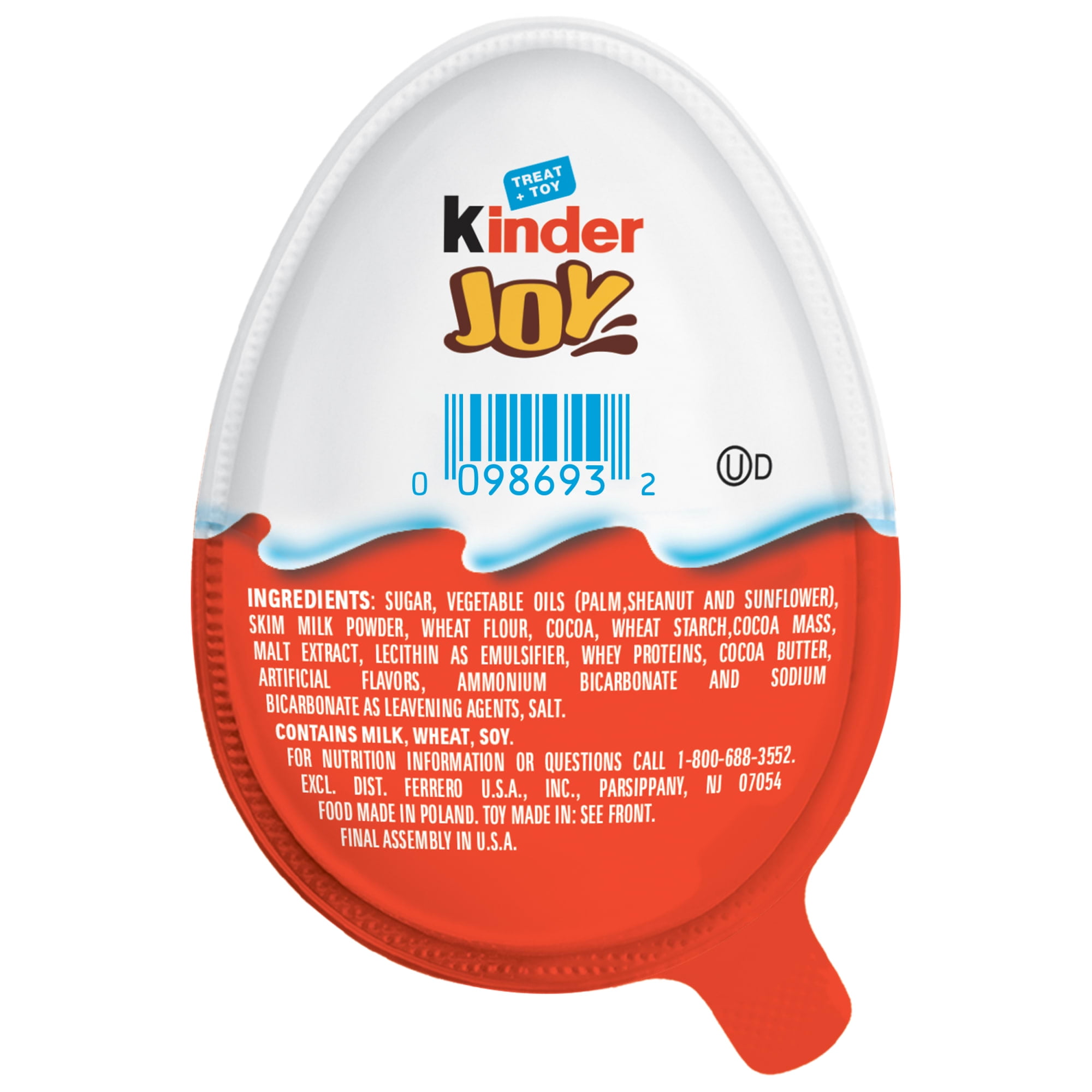 Kinder Joy Egg, Holiday Toy, Chocolatey Wafer Bites, Individually Wrapped, Stocking Stuffer, 1 Count, 0.7 oz