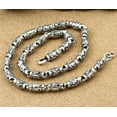thumbnail image 3 of HOOUN Solid 925 Sterling Silver Chain Men Mantra Oval Beads Link Necklace 60g/23.6inch, 3 of 5