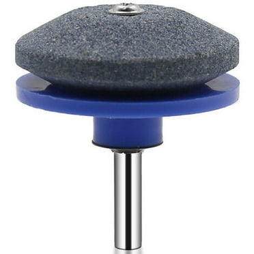 Accessory for lawn mower and riding lawn mower blade sharpener Universal sharpener Grinder Wheel Stone for electric drill Hand drill 1/4 shank, Blue - Blue