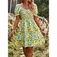thumbnail image 6 of SYKT Women's Dresses Casual Summer Print Ruffle A Line Short Sleeve Mini Floral Dress for Women, 6 of 9