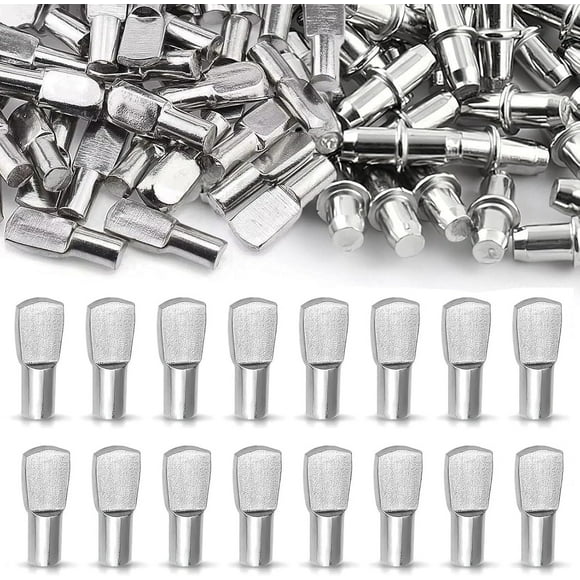 shiyou-Clear Plastic Cabinet Shelf Support Pins, Clear Shelf Support Pegs, 5mm Shelf Pins Clear Shelf Support Pegs, Shelf Holder Replacement Peg, Shelf Holder Bracket Steel Pins (50, Style 3)