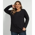 thumbnail image 3 of CASSIE LIZ Plus Size Sweaters Knit Womens Crew Neck Pullover Fall Fashion Solid Loose Fit Winter Dressy (XL-5XL), 3 of 8