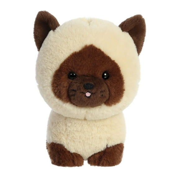 Aurora 7 in. Playful Teddy Pets Siamese Unique Design Endless Play Stuffed Animal Plush Toy, Brown