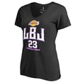 thumbnail image 2 of Women's LeBron James Black Los Angeles Lakers Hometown Collection LBJ V-Neck T-Shirt, 2 of 3