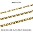 10K Yellow Gold 3mm 4mm 5mm Miami Cuban Link Chain Necklace, 10KT Real