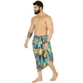 thumbnail image 3 of HAPPY BAY Men's Pareo Standard Surfing Sarong Full Beach Wrap One Size Blue-F336 Summer Vacation Party, 3 of 5