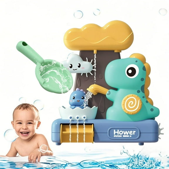 Suction Bath Toys,Baby Bathtub Toy with Interactive Features for Cognitive Development,Toddler Dinosaur Bath Toy for Boys and Girls 18 Months