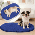thumbnail image 2 of MK Gdledy Chenille Oval Bath Rug 16x24, Rubber Backing Quick Dry Washable Microfiber Mats，Dark Blue, 2 of 6