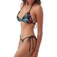 thumbnail image 2 of Fotbe Colorful Blooming Flowers Traje de Baño para Mujer de Dos Piezas – Bikini Sexy de Tirantes Tipo Halter con Diseño Triangular, 2 of 6