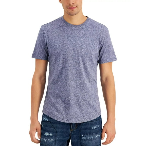 Sun Stone Men's Casual Solid T-Shirt in Blue, Size XL