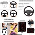 thumbnail image 5 of HUISEFOR 15 Packs Red Bat Car Seat Cover Full Set Easy Installation Steering Wheel Cover Seat Belt Cover Rear View Mirror Cover Garbage Can Air Vent Storage Bag Keychain Car Trash Can, 5 of 7