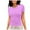 F452 Pink, variant on Likimi Womens Tops Slim Fit Short Sleeve Crew Neck Solid Color Breathable Comfort T Shirts Army Green Size L