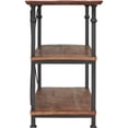 thumbnail image 4 of Weston Home Clayton Rustic Metal and Wood Storage Console Table TV Stand, Light Brown, 4 of 4