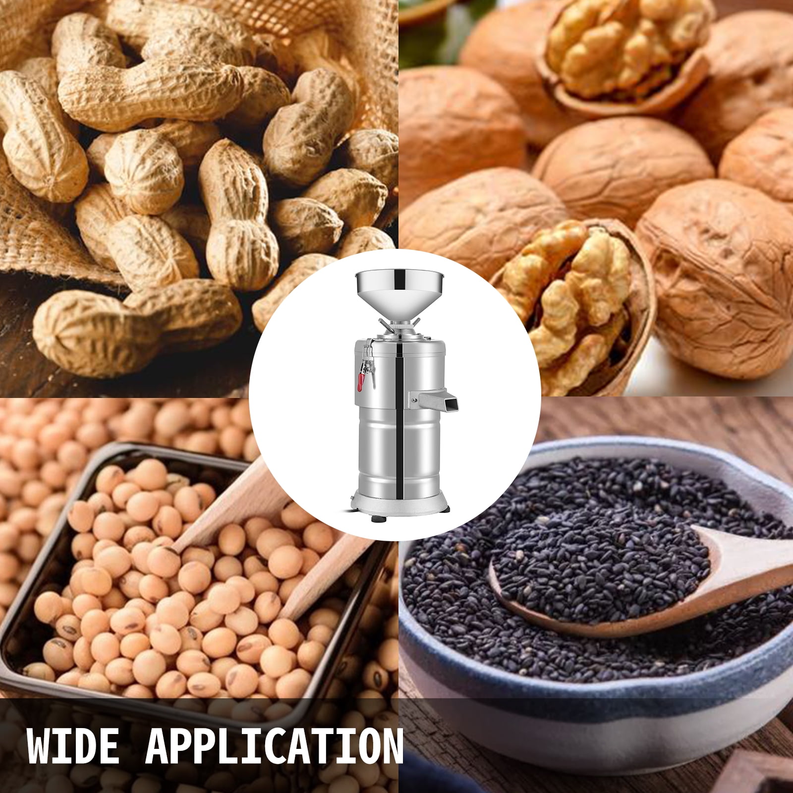 VEVOR 110v Commercial Peanut Butter Maker 15 kg/H, Electric Peanut Butter  Maker 2850 R/Min Stainless Steel, Peanut Butter Maker Machine 1100w for  Peanut Sesame Walnut Butter 