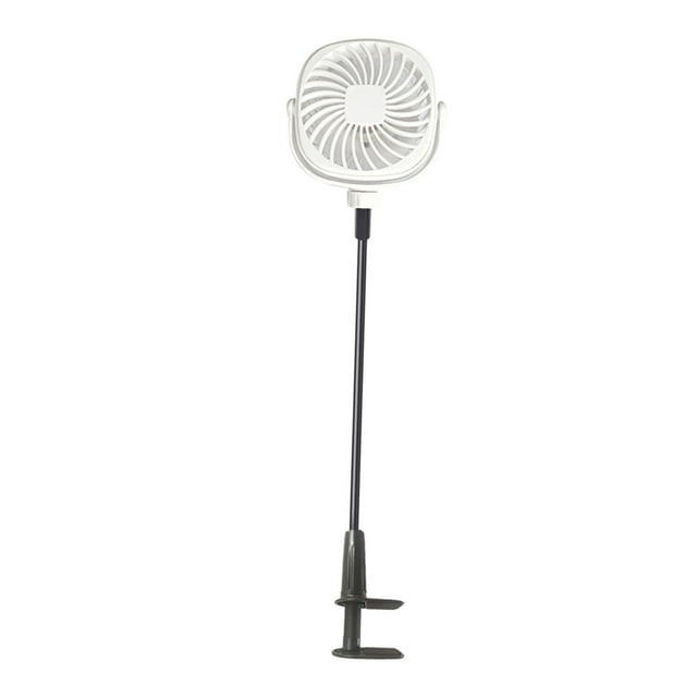 Ventilador personal con cuello flexible, giratorio 360 degree, silencioso, con clip, mini ventilador USB 3 Blanco 2200mAh