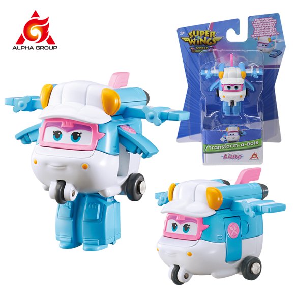 Super Wings S5 2” Mini Transformable Déformation Transform-a-Bots Avion Figurines d'Action Robot Jouets de Transformation pour Enfants Cadeau